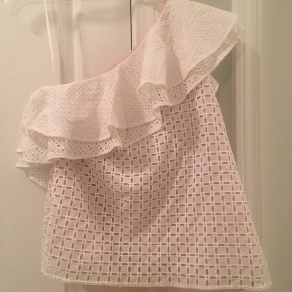 j.Crew Ruffle One Shoulder Top Size 4 NWT - Picture 5 of 7